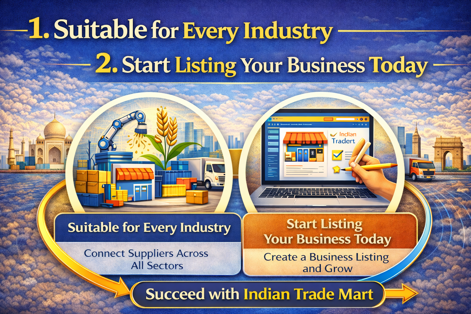 "1.Suitable for Every Industry 2.Start Listing Your Business Today "